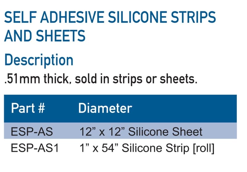 SelfAdhesive Silicone Sheets Prosthetic Support ESP